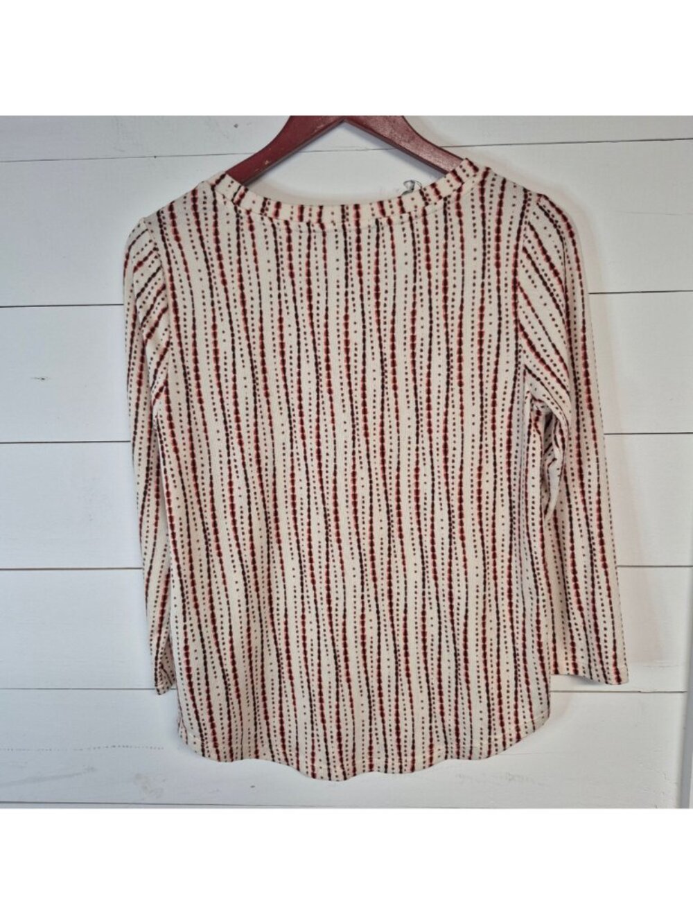 Liverpool Los Angeles Women's Striped Long-Sleeve Top Cream & Red Size S - Picture 4 of 6